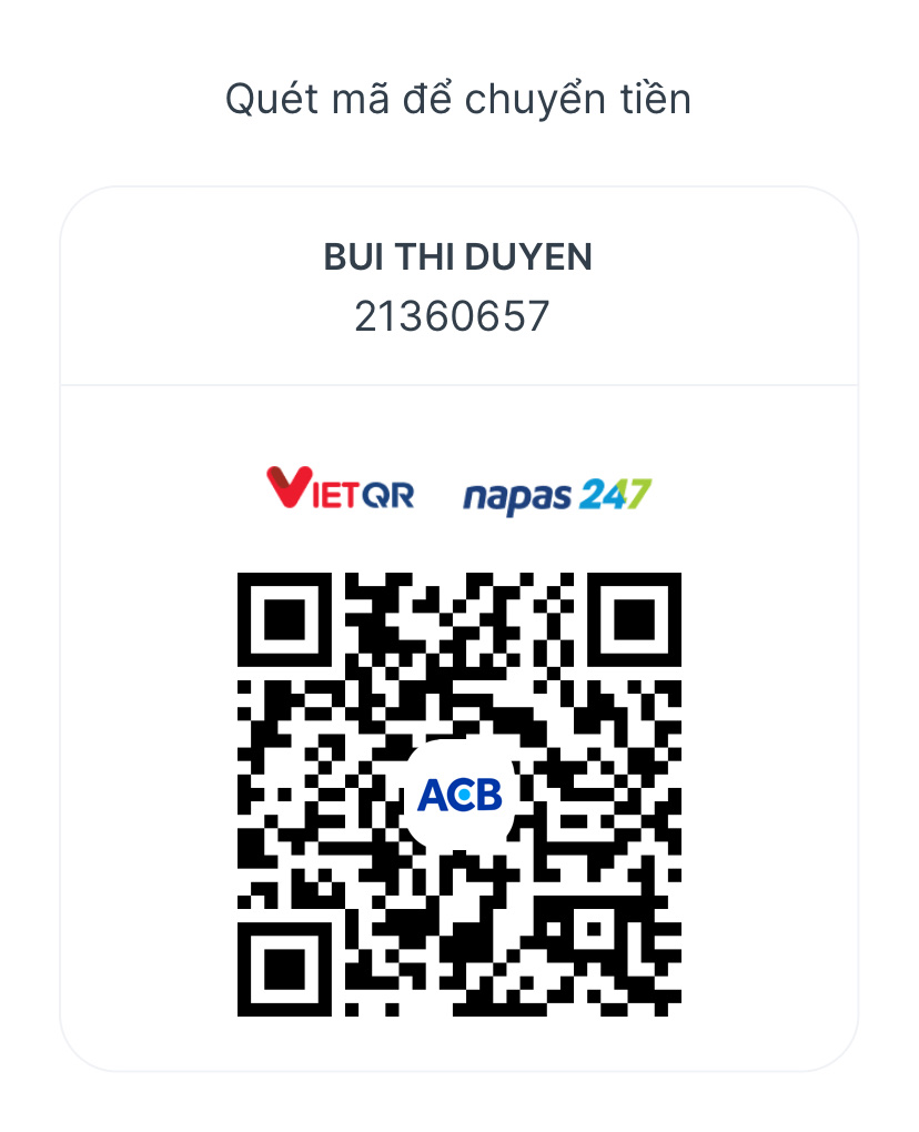Mã QR chuyển khoản Bùi Thị Duyên ACB