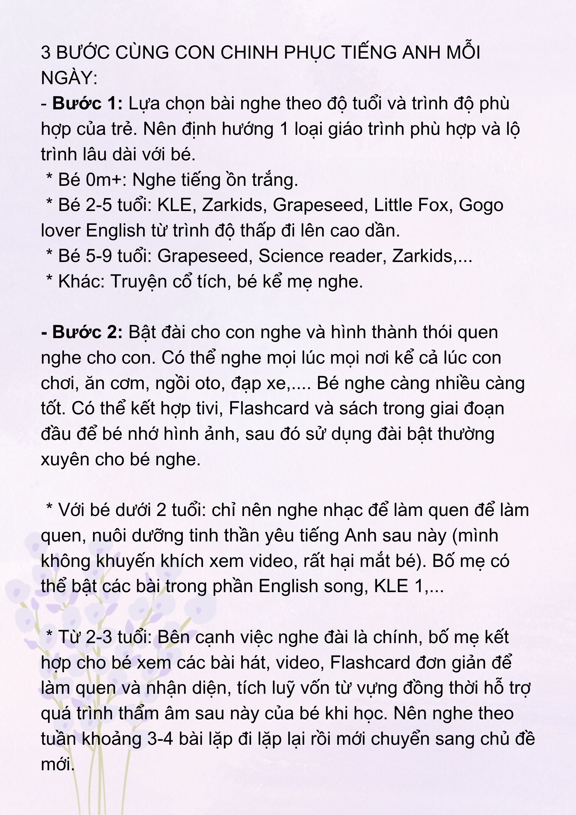 Hướng dẫn 3 bước Tắm tiếng Anh phần 1